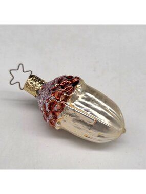 Inge Glas Glass Acorn Ornament German Christmas 2.5"